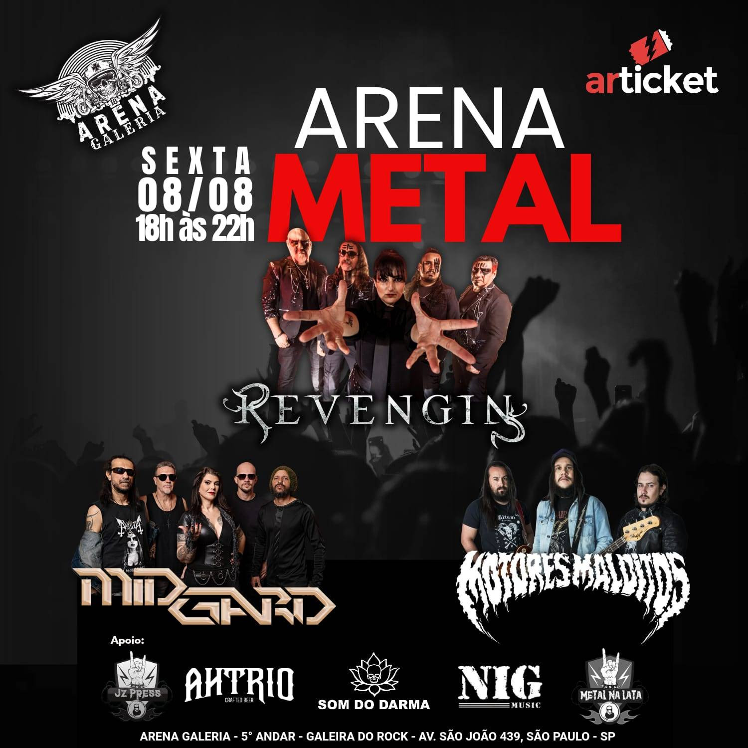 Arena Galeria: Metal autoral em um dos lugares mais icônicos de São Paulo!