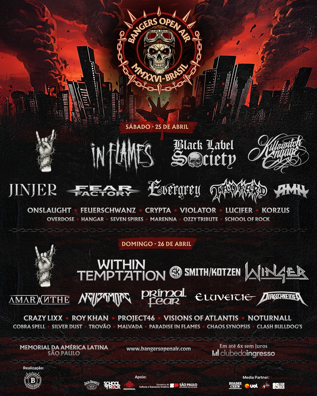 Bangers Open Air 2026 divulga lineup (Sem os Headliners)